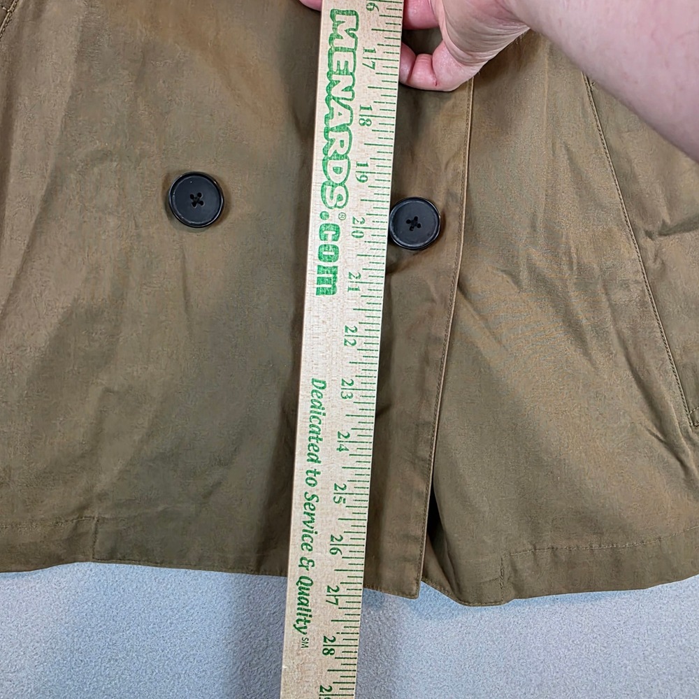 Everlane Womens Short Trench Coat Khaki Brown Double Breasted Cotton Jacket Sz S - Picture 9 of 9